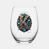 Celtic Monogram Wine Glass Set ステムなしワイングラス (裏面)