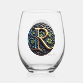 Celtic Monogram Wine Glass Set ステムなしワイングラス (裏面)