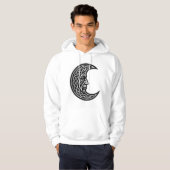 Celtic Moon‑Face Knotwork – Monochrome Ink Emblem パーカ (正面フル)