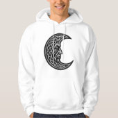 Celtic Moon‑Face Knotwork – Monochrome Ink Emblem パーカ (正面)