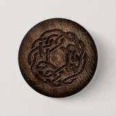 Celtic ornament embossed on leather 缶バッジ (正面)