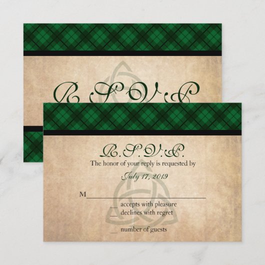 Celtic Plaidの応答カード 出欠カード (正面/裏面)