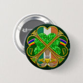 Celtic Shamrock Heritage Symbol Irish Inspired 缶バッジ (正面&裏面)