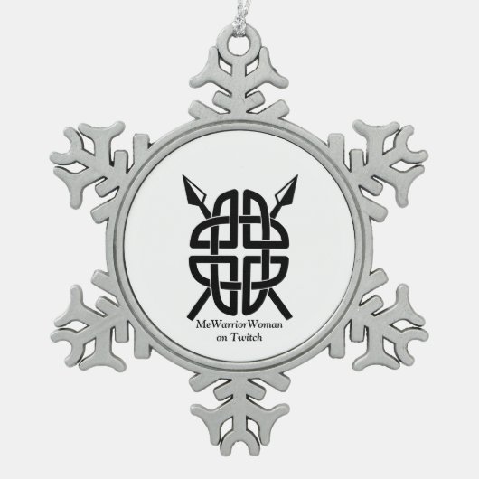 Celtic Shield、MeWarriorWoman on Twitch スノーフレークピューターオーナメント (正面)