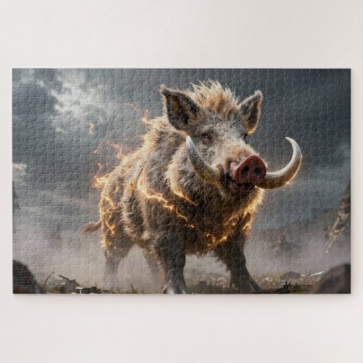 Celtic Spirit Animal Boar Jigsaw Puzzle ジグソーパズル (横)