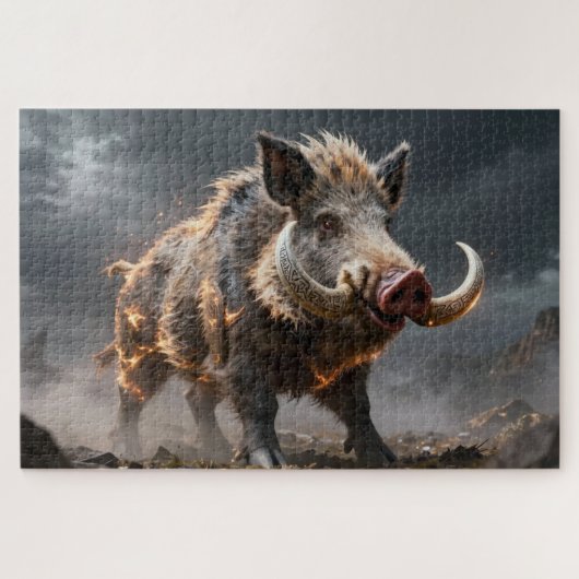 Celtic Spirit Animal Boar Jigsaw Puzzle ジグソーパズル (横)