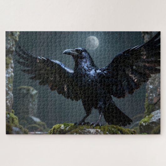 Celtic Spirit Animal Raven Jigsaw Puzzle ジグソーパズル (横)