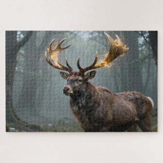 Celtic Spirit Animal Stag Jigsaw Puzzle ジグソーパズル (横)