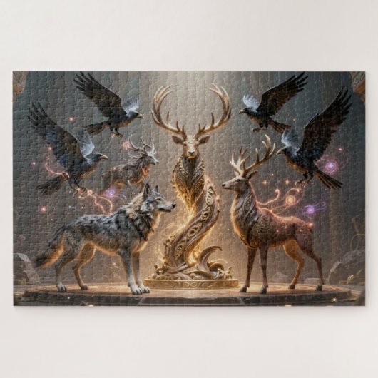 Celtic Spirit Animal Totem Jigsaw Puzzle ジグソーパズル (横)