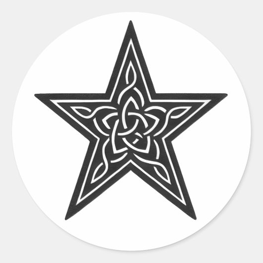 Celtic Star Knot – Ink Emblem ラウンドシール (正面)