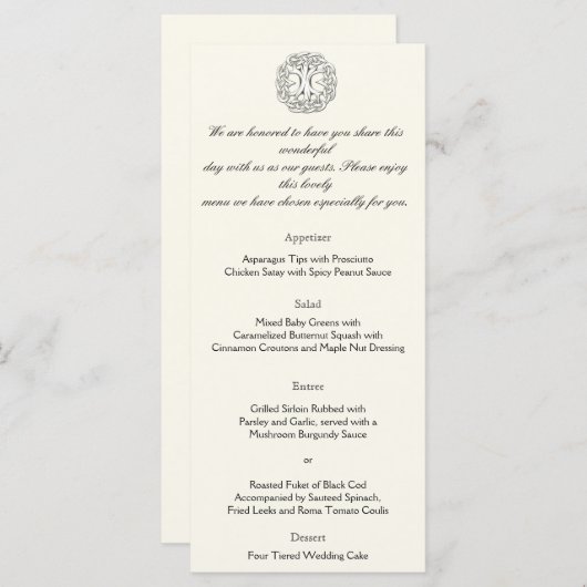 Celtic Tree of Life 結婚's Menu メニュー (正面/裏面)