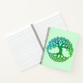 Celtic Tree of Life Spiral Notebook （緑 – 青） ノートブック (内部)