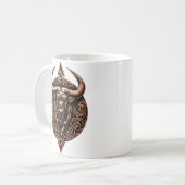 Celtic Tribal Taurus Zodiac Mug コーヒーマグカップ (正面左)