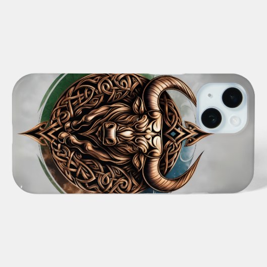 Celtic Tribal Taurus Zodiac Phone Case Case-Mate iPhoneケース (裏面 (横))