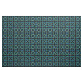 Celtic Triquetra Pattern BluesとGreen on Black ファブリック (ヤード)