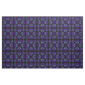 Celtic Triquetra Pattern BluesとPurple on Black ファブリック (ファットクウォーター)