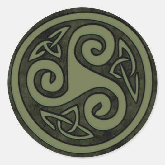 Celtic Triskele or Triskelion ラウンドシール (正面)