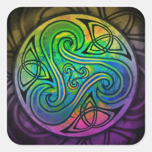 Celtic Triskele Sticker スクエアシール (正面)