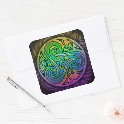 Celtic Triskele Sticker スクエアシール (封筒)