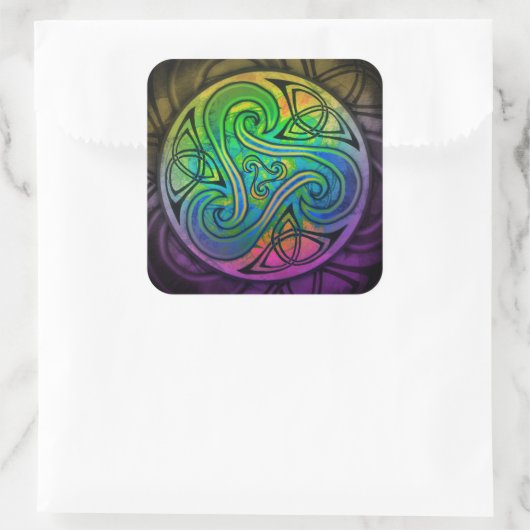 Celtic Triskele Sticker スクエアシール (バッグ)