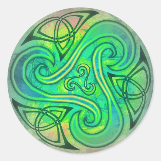 Celtic Triskele Sticker ラウンドシール (正面)
