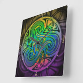 Celtic Triskele Uhr スクエア壁時計 (傾斜)