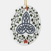 Celtic Triskele with Holly and Ivy Ornament セラミックオーナメント (右)