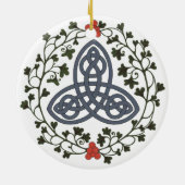 Celtic Triskele with Holly and Ivy Ornament セラミックオーナメント (裏面)