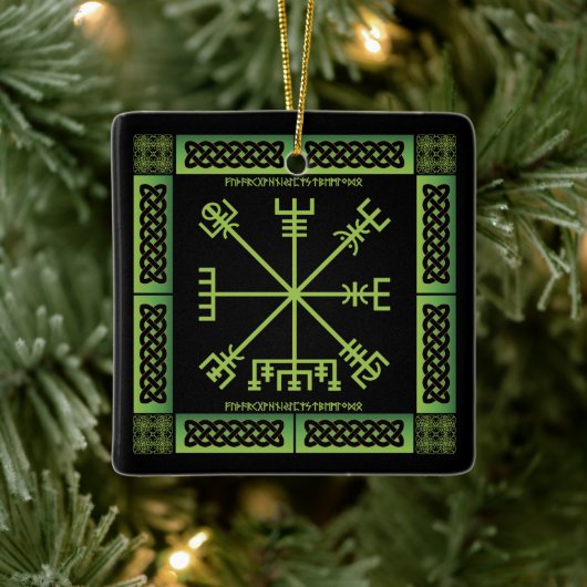Celtic Vegvisir Ornament (Square) セラミックオーナメント (ツリー)