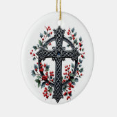 Celtic Winter Cross Christmas Ornament セラミックオーナメント (右)