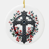 Celtic Winter Cross Christmas Ornament セラミックオーナメント (裏面)