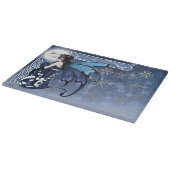 Celtic Winter Moon Fairy Blue Snowflakes Fantasy カッティングボード (角)
