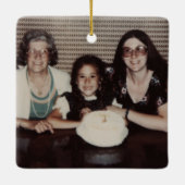 Celtic Winter Moon Fairy Blue Snowflakes Fantasy セラミックオーナメント (裏面)