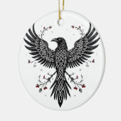 Celtic Winter Raven Christmas Ornament セラミックオーナメント (左)