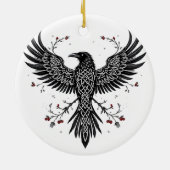 Celtic Winter Raven Christmas Ornament セラミックオーナメント (裏面)