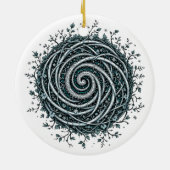 Celtic Winter Spiral Christmas Ornament セラミックオーナメント (裏面)