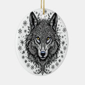 Celtic Winter Wolf Christmas Ornament セラミックオーナメント (右)