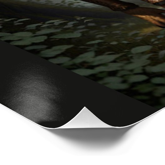 Celtic WizardとWolf Canvas Print ポスター (コーナー)