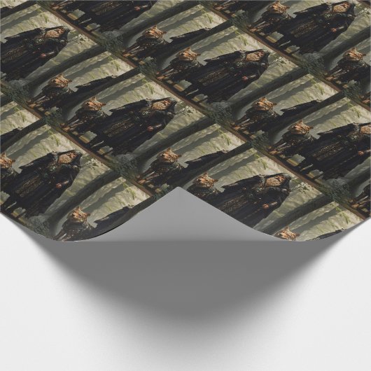 Celtic WizardとWolf Canvas Print ラッピングペーパー (角)