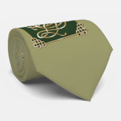 Celtic Wolf - Green Background ネクタイ (ロール)
