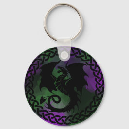 CelticCircleDragonPurpleGreen キーホルダー