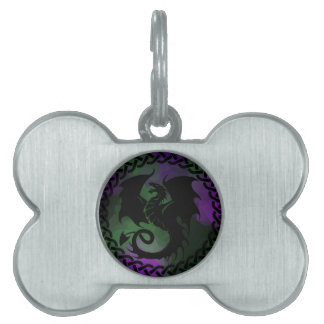 CelticCircleDragonPurpleGreen ペットネームタグ