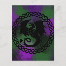 CelticCircleDragonPurpleGreen ポストカード