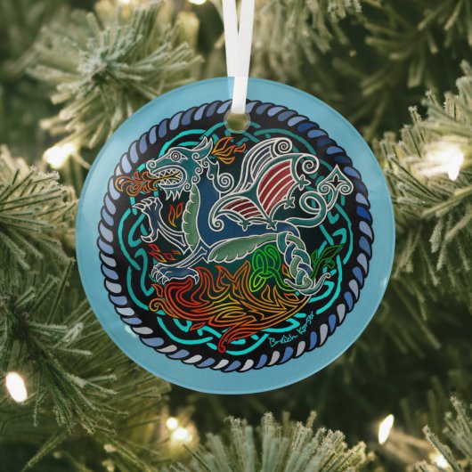 Céltique dragon ガラスオーナメント (インサイチュ)