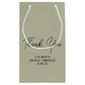 Cement Grey Minimalist Bridal Shower Thank You スモールペーパーバッグ (裏面)