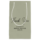 Cement Grey Minimalist Bridal Shower Thank You スモールペーパーバッグ (正面)