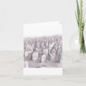 Cemetery Illustration with Many Headstones, Ghosts カード (正面)