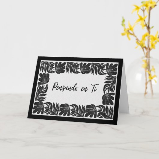 Cenefa Floral Pensando en Ti – Tarjeta カード (黄色い花)