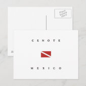 Cenoteメキシコのスキューバ飛び込みの旗 ポストカード (正面/裏面)