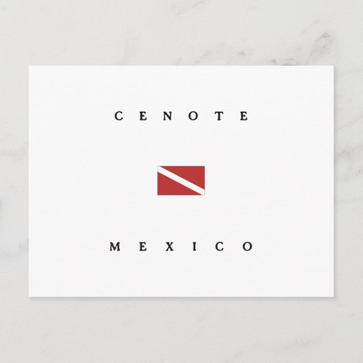 Cenoteメキシコのスキューバ飛び込みの旗 ポストカード (正面)